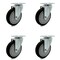 Service Caster 5 Inch Black Polyurethane Wheel Swivel Top Plate Caster Set SCC-20S514-PPUB-BLK-TP2-4 - alternate 1